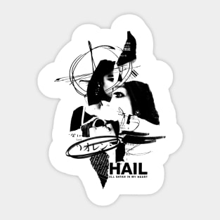 Hail all satan in my heart collage Sticker